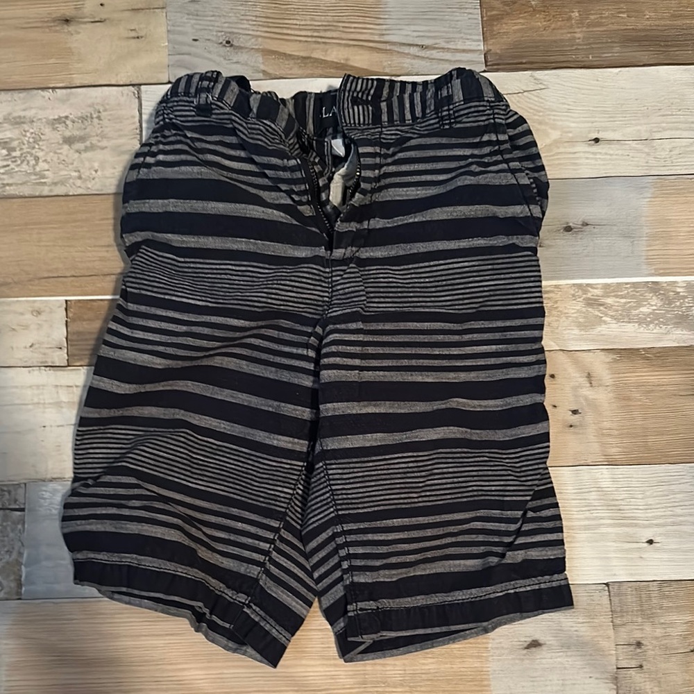 Boys Striped Black and Gray Shorts